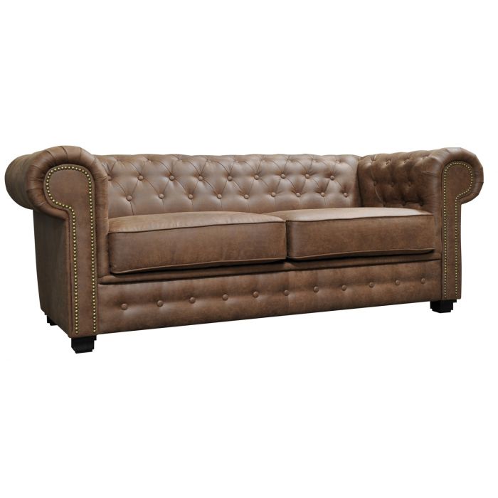 Faux chesterfield store sofa
