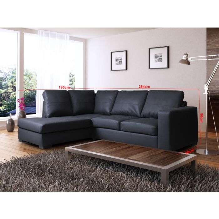 Black leather corner suite cheap
