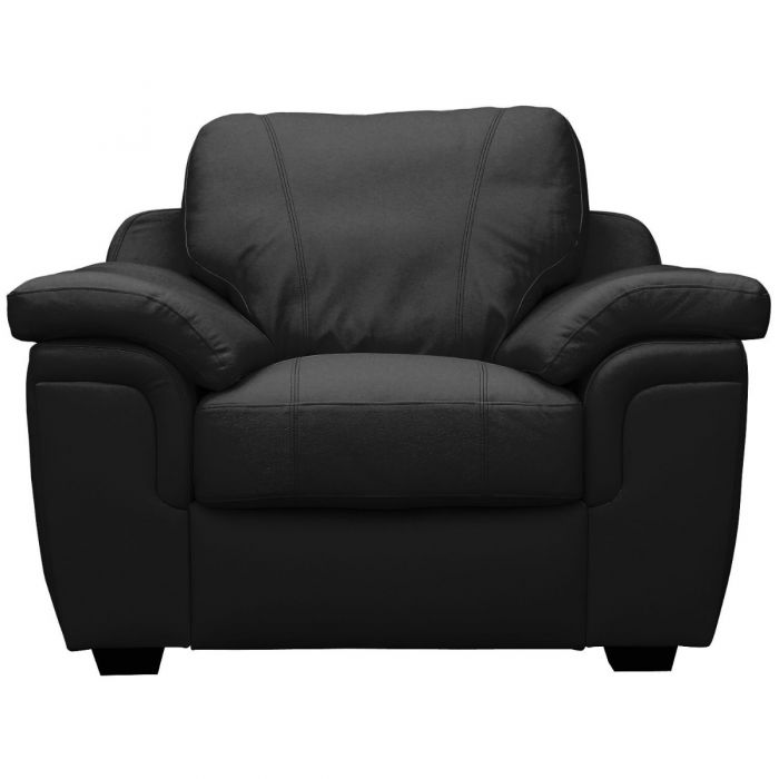 Black faux deals leather armchair