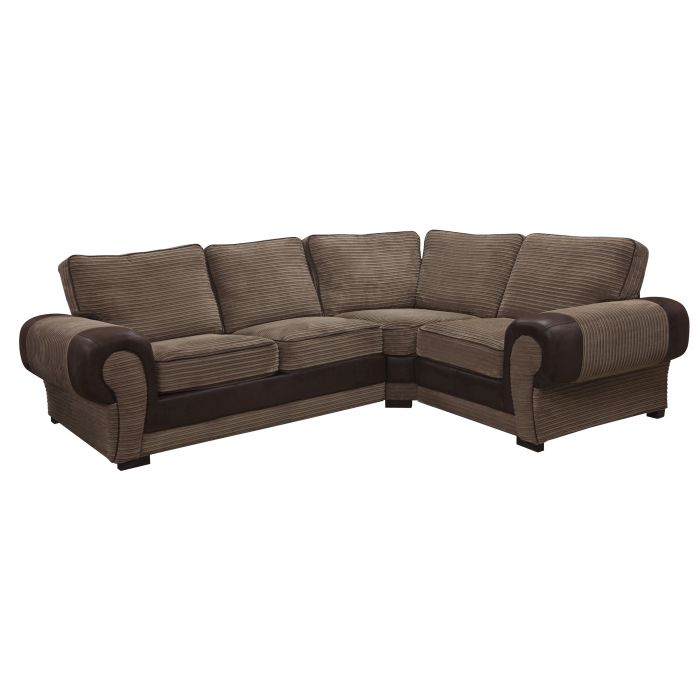 Brown fabric corner sofa top