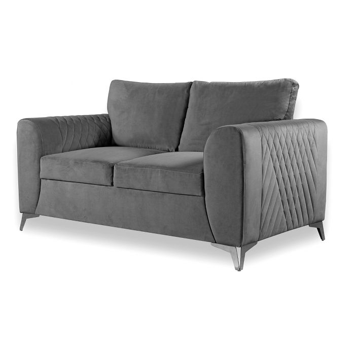 Caro 3 2 Seater Sofa Set Light Grey Fabric