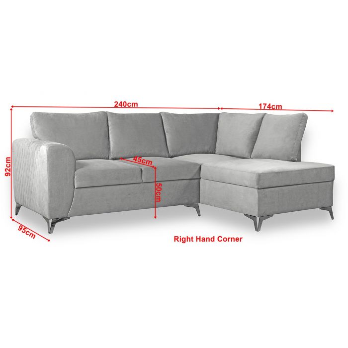 Caro corner Sofa Set Grey Fabric