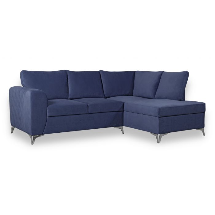 Blue fabric store sectional sofa