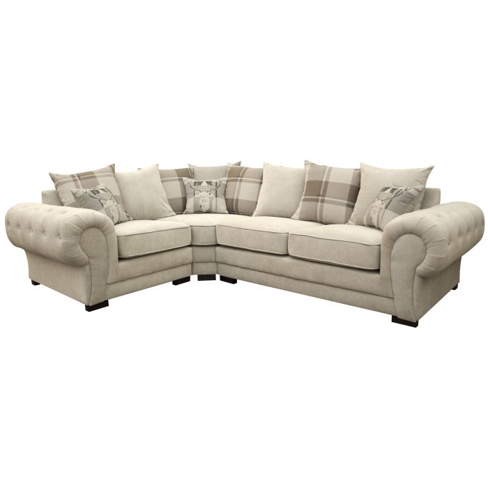 Cream fabric store corner sofa