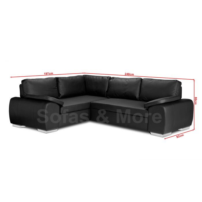 ENZO Faux Leather Corner Sofa Bed with Storage Brown Left