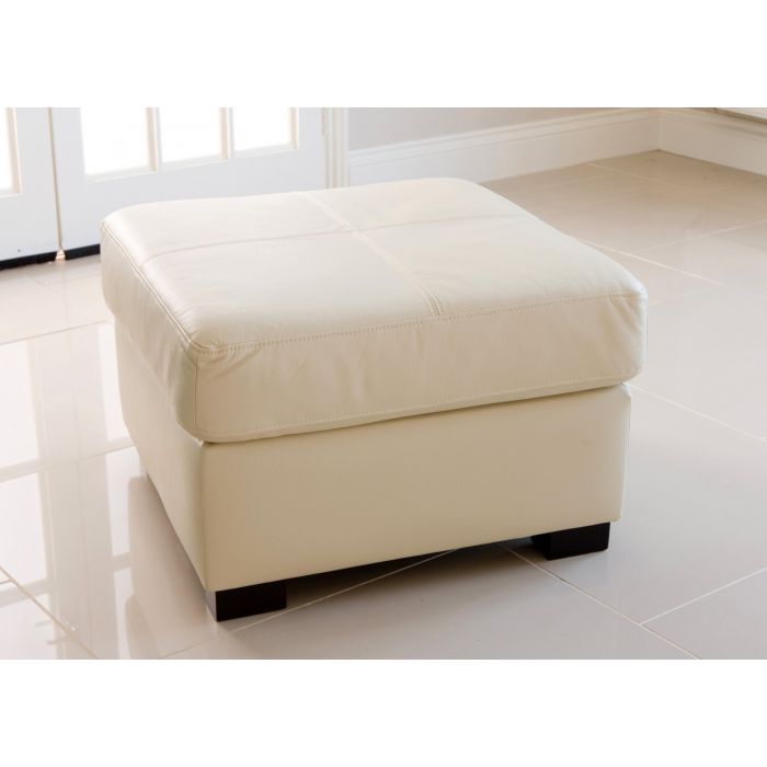 Faux sales leather footstool