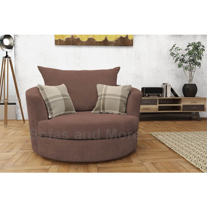 Large swivel store round cuddle chair