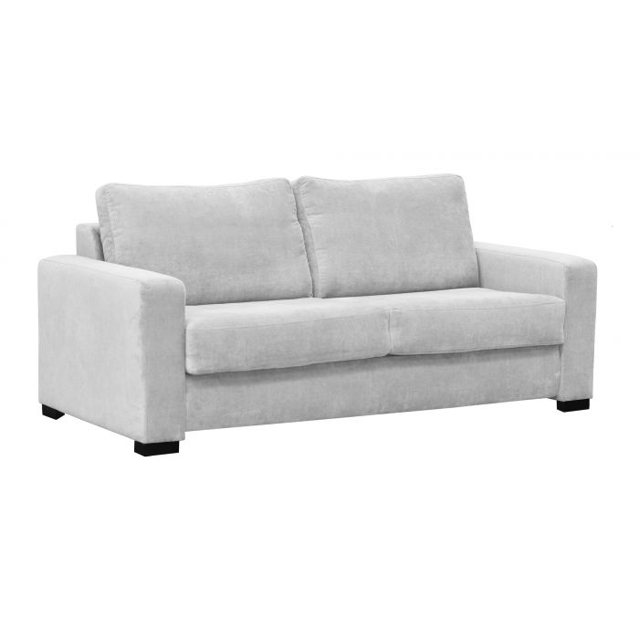 MEMPHIS 3 SEATER SOFA BED VELOUR FABRIC LIGHT GREY