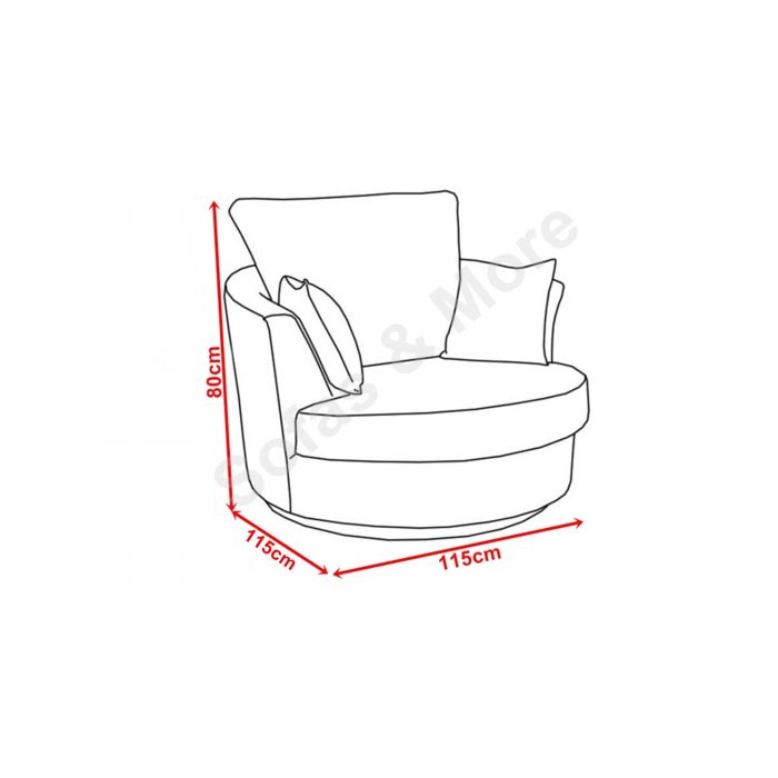 Joy Swivel Cuddle Chair Brown Fabric Jumbo Cord Leather