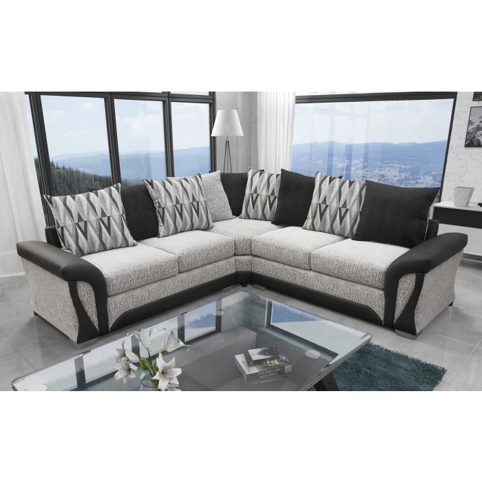 New Shannon Corner Sofa Fabric Faux Leaher