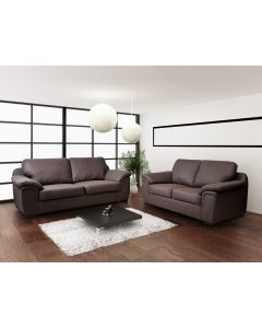 AMY Faux Leather Sofa Set 3+2 SET - BROWN