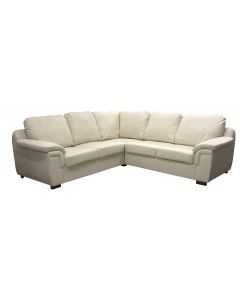 AMY Faux Leather Corner Sofa Cream