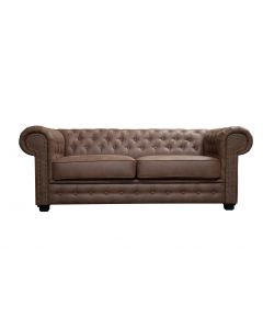 Astor 2 Seater Sofa Bed Faux Leather Brown