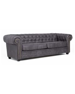 Astor 3 Seater Sofa Bed Faux Leather Grey