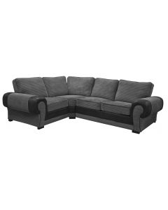 TANGO Fabric Corner Sofa Black/Grey  Left