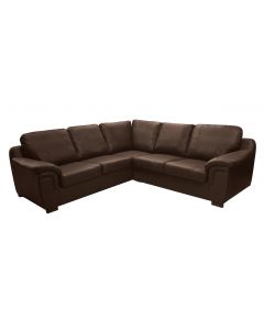 AMY Faux Leather Corner Sofa Brown