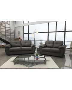 Carlos 3+2 Seater Sofa Set Black, Brown, Grey Faux Leather
