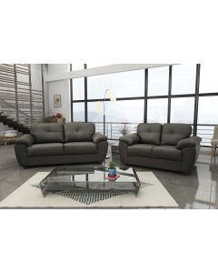 Carlos 3+2 Seater Sofa Set Black or Brown Faux Leather