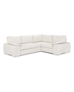 ENZO Faux Leather Corner Sofa Bed with Storage WHITE Right