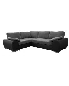 Colorado Corner Fabric Sofa bed Black/Grey LEFT