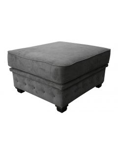 Large Chesterfield Style Footstool Velour Fabric