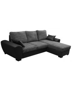 GIANNI Fabric Corner Sofa Bed Black/Grey
