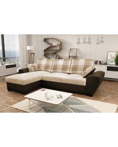 Alabama Corner Sofa Bed Brown/Cream