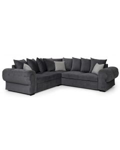 Horizon Corner Sofa Bed Grey Fabric Velour 