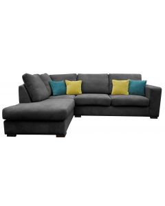 Dakota Fabric Corner Sofa Left Grey