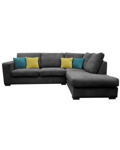 Dakota Fabric Corner Sofa Right Grey