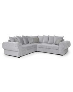 Horizon Corner Sofa Bed Light Grey Fabric Velour 