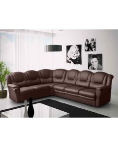 Texas Corner Sofa Brown Faux Leather 