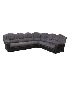 Vegas Corner Sofa in Fabric, Chenille Black & Grey