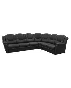 Texas Faux Leather Black Corner Sofa