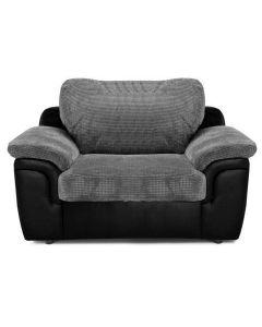 AMY Armchair Black Grey Jumbo Cord Fabric