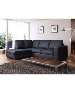 WESTPOINT Faux Leather Corner Sofa Black Left