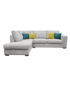 Dakota Fabric Corner Sofa Left Light Grey