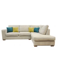 Dakota Fabric Corner Sofa Right Cream