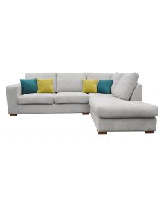 Dakota Fabric Corner Sofa Right Light Grey