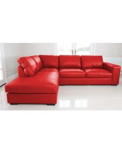 WESTPOINT Faux Leather Corner Sofa RedLeft