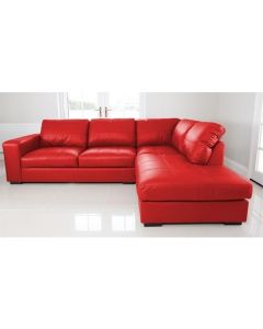 WESTPOINT Faux Leather Corner Sofa Red Right