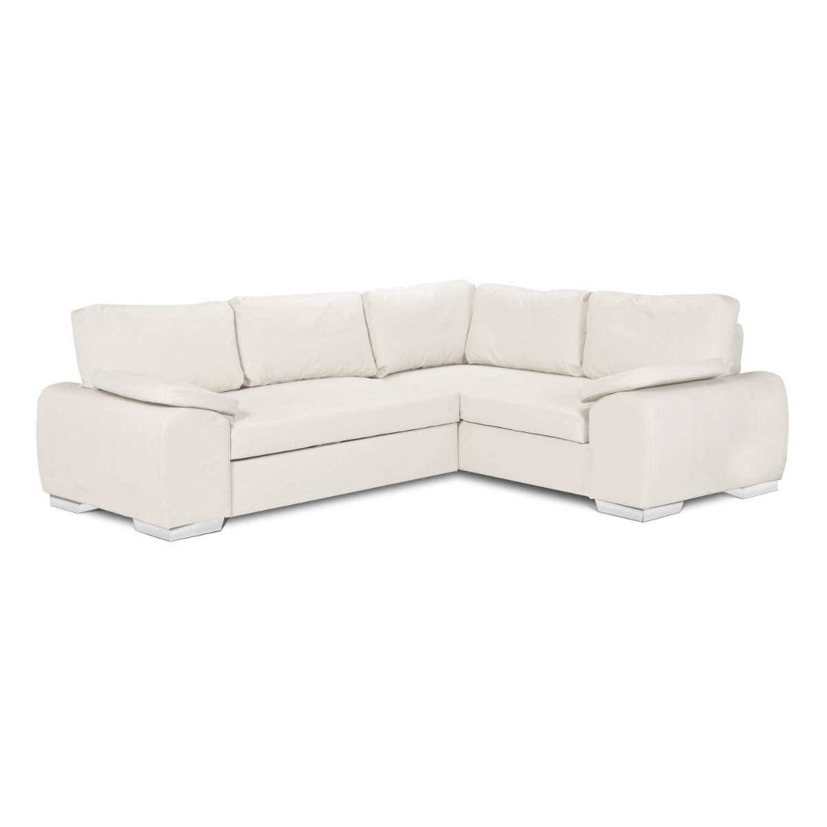 White faux online leather sofa