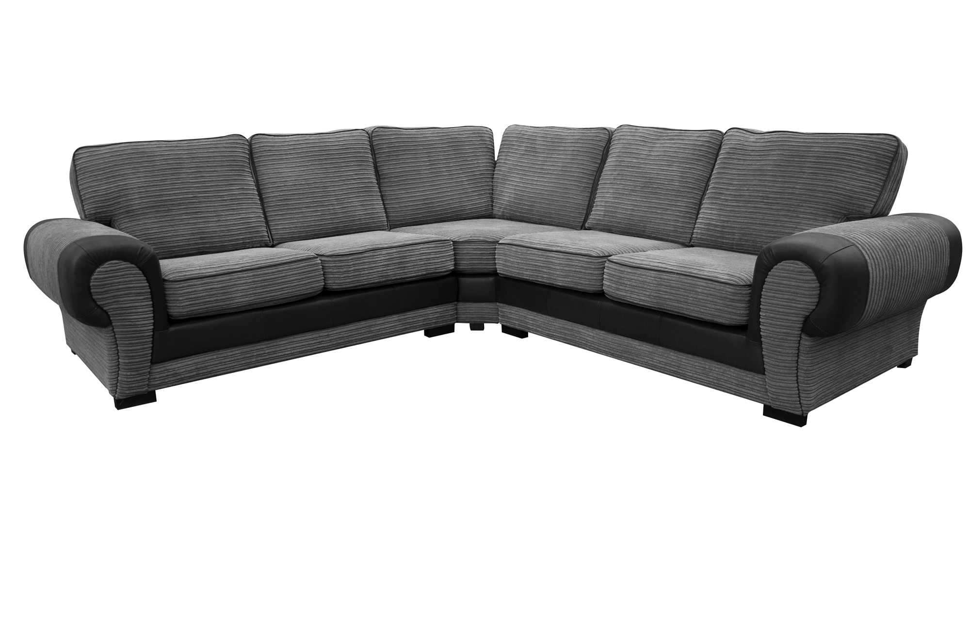 FOOTSTOOL LARGE TANGO CORNER OR 3+2 SEATER SOFA IN BLACK AND GREY