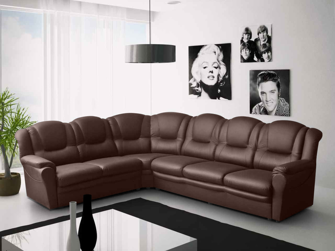 Texas Corner Sofa Brown Faux Leather