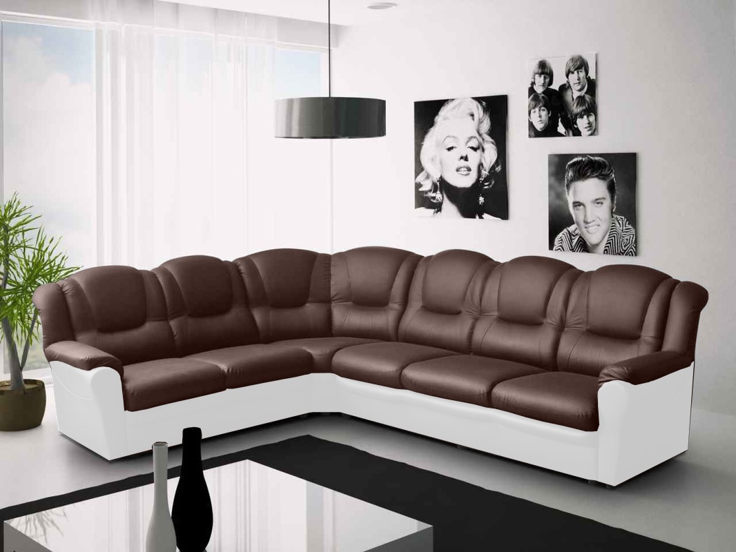 White and brown couch sale