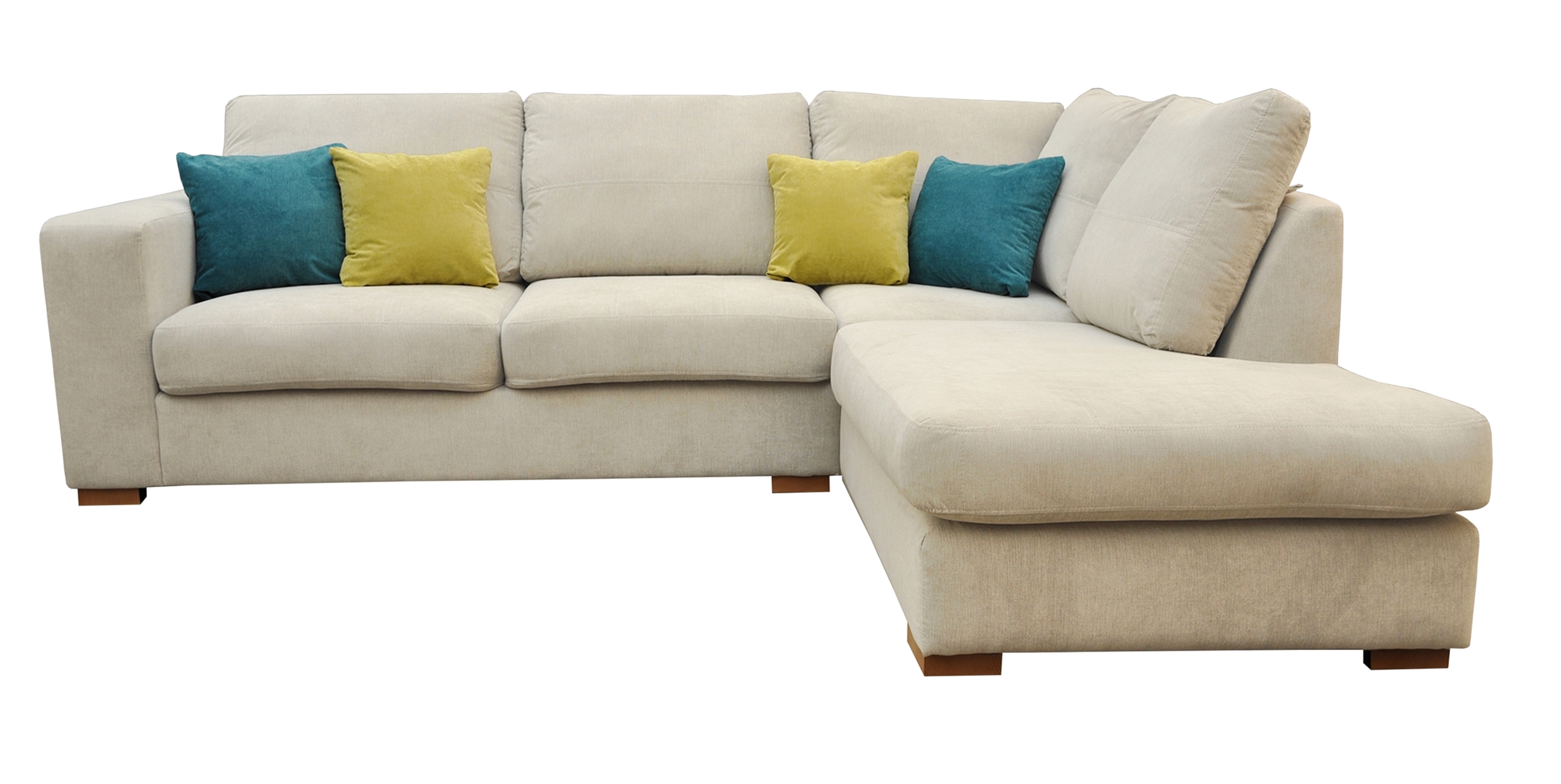 Dakota Fabric Corner Sofa Right Cream